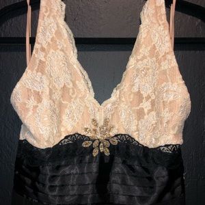 Vintage black and ivory lace dress.